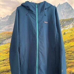 Men's R1 TechFace Hoody; Lagome Blue, Fall 2023